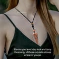 thumbnail image 4 of Red Goldstone Crystal Stone Holder Necklace Pendulum, Unique Women Men Necklace (Black Macrame), 4 of 5