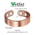 thumbnail image 3 of Wollet Pure Copper Magnetic Rings, Set of 2, Copper Cuff Rings, 2.3'' Adjustable Size, Fashion Copper Jewelry,Gift for Daughter Mom Wife, 3 of 6