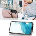 thumbnail image 3 of Phone Case for Samsung Galaxy S22 Plus S22+ 5G Wallet Cover with Screen Protector and Ring Stand Credit Card Holder Slot Crossbody Strap Cell S22+5G S22plus 22S + S 22 22+ Women Girl Rose gold, 3 of 13