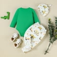 thumbnail image 4 of WIBACKER My First St Patricks Day Baby Boy Outfit Infant Stripe Romper Clover Pants Set Newborn Gentleman Outfits, 4 of 9