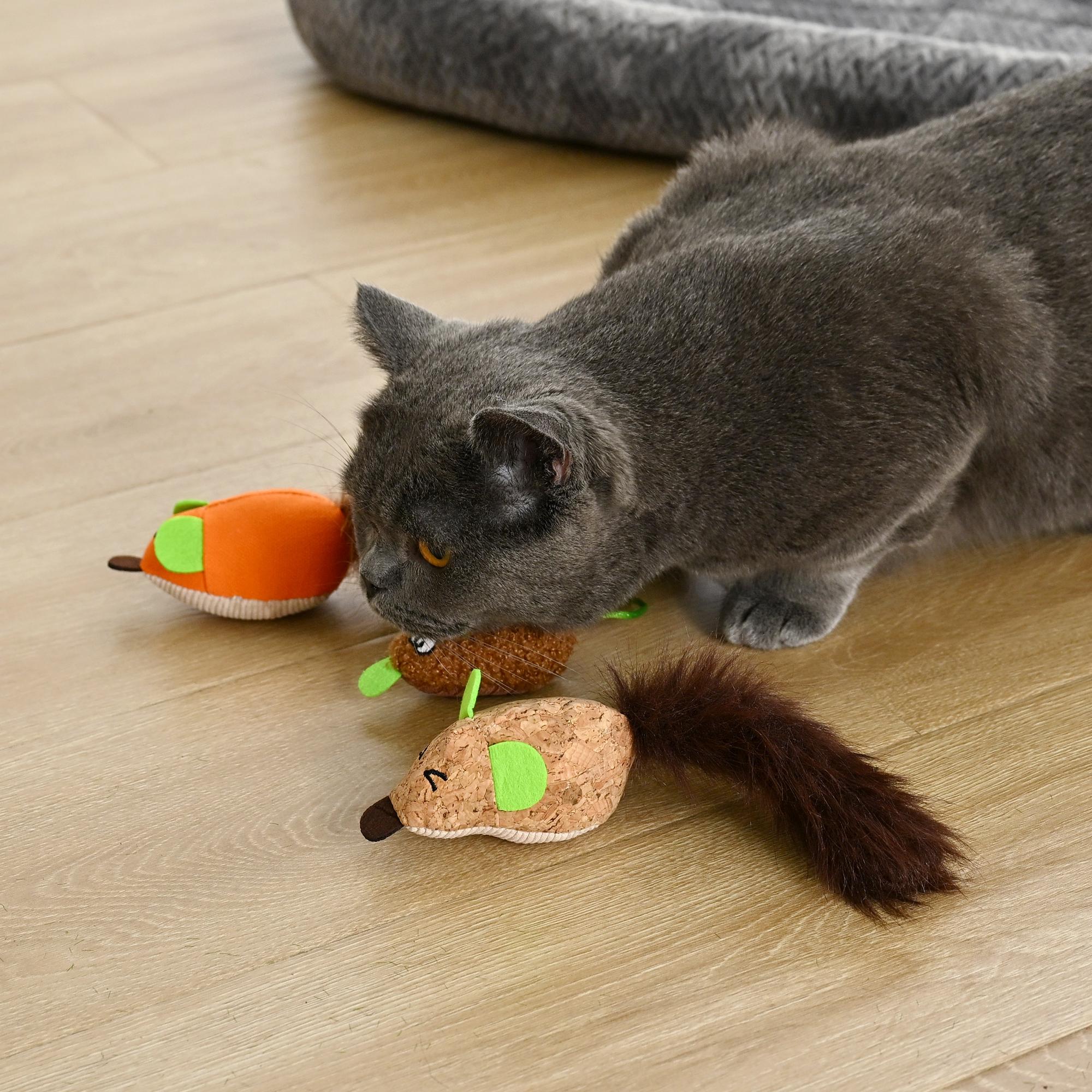 Max & Marlow Cat Mice Toys, 6-Pack Plush Mice Toys Filled Catnip for Indoor Cats