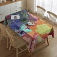 thumbnail image 2 of Rectangle Boho Patchwork Waterproof Tablecloth 60×84 Inch,Bohemian Style Stitching Colorful Floral Vintage Reusable Indoor/Outdoor Durable Table Cover for Party Kitchen Dinner Room Decor, 2 of 5