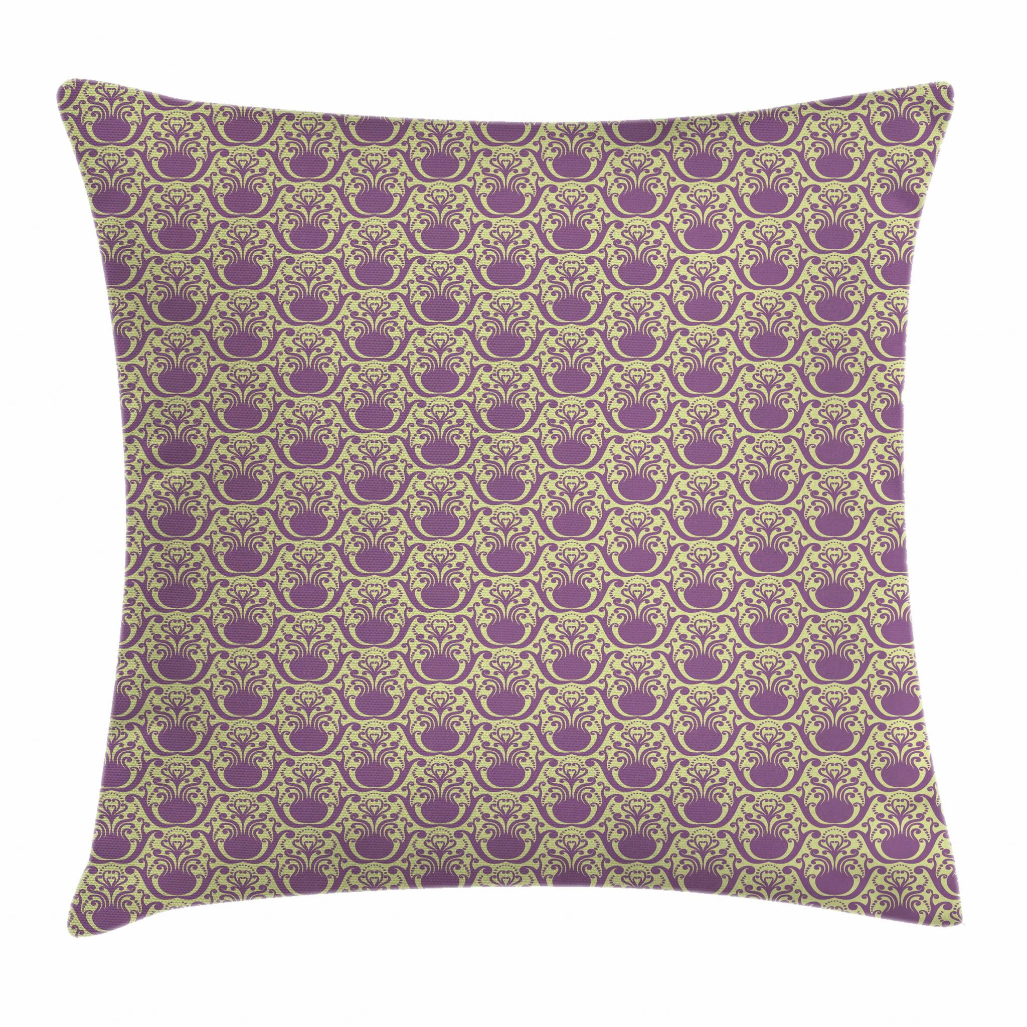 Victorian Throw Pillow Cushion Cover, Vintage Damask Style Abstract