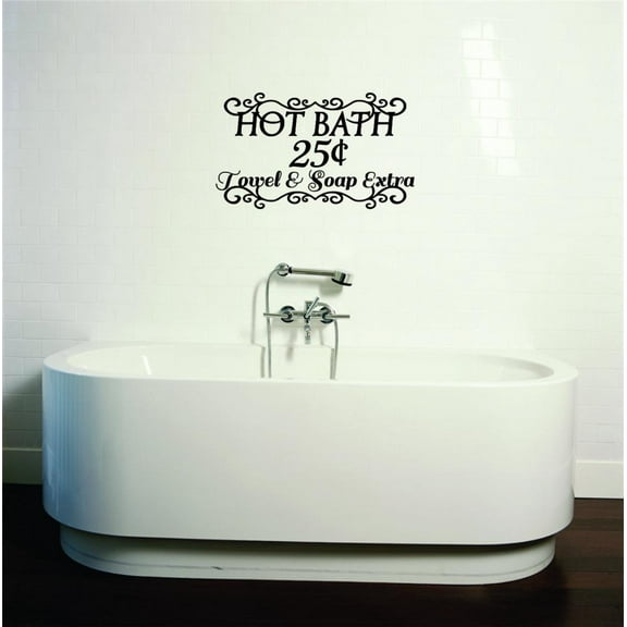 Living Room Art Hot Bath 5 Cents Towel & Soap Extra Bathroom Sign14x28"