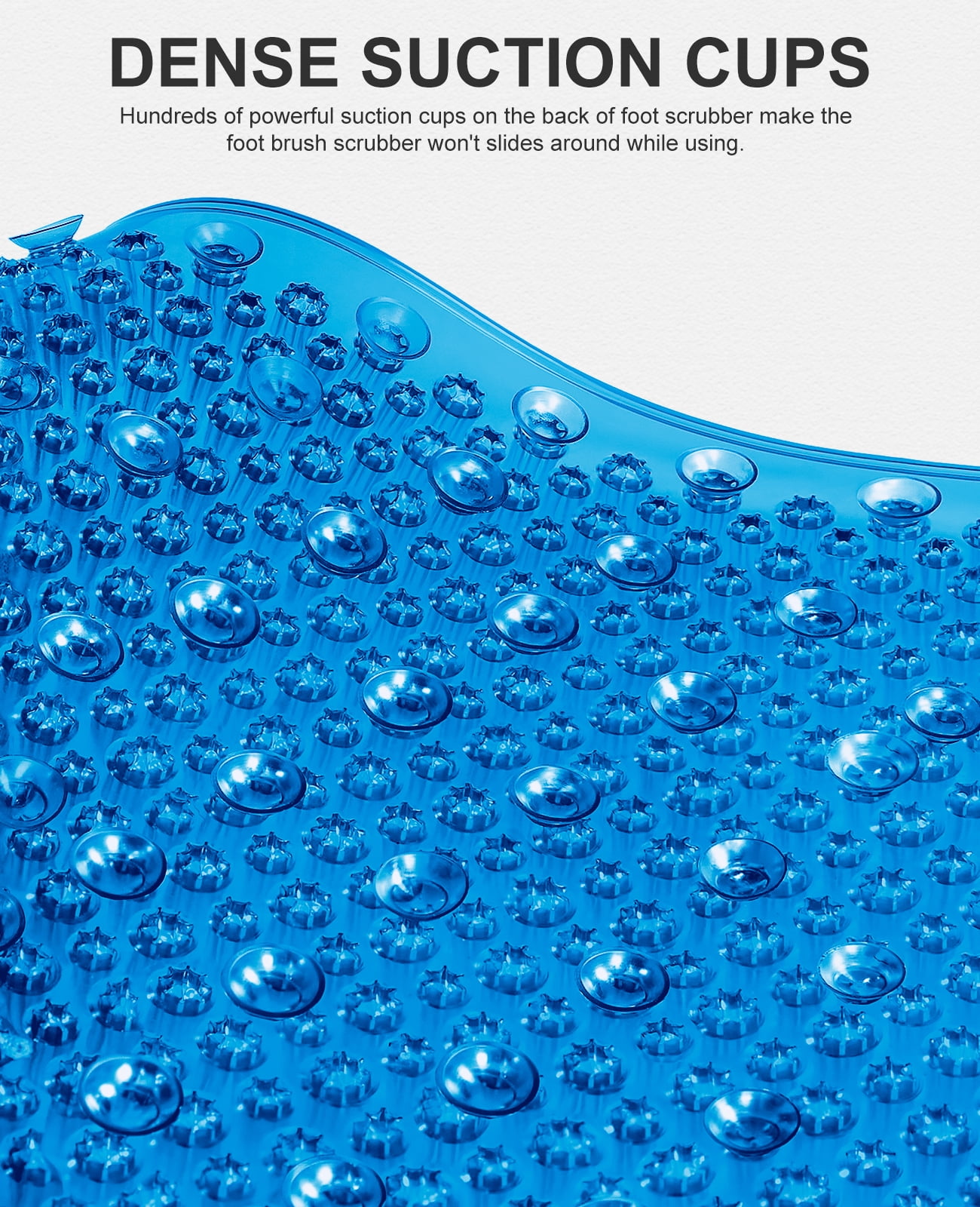 OTHWAY Non Slip Grassy Bathtub Mat :25.6x13.4 inches Spa Foot Massage Bathroom Rug,Quick Drain Shower Floor Mat for Elderly Pregnancy & Families(Dark Blue)