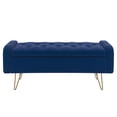 thumbnail image 4 of Modern Velvet & Metal Storage Ottoman/Bench, 4 of 5