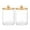 Clear, variant on asjyhkr 2 Pack Glass Qtip Holder Dispenser Glass Cotton Ball Swab Pad Holder Bathroom Canisters Accessories Jars for Bathroom Organization Vanity Organizers
