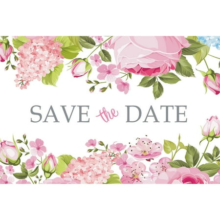 Postcard Pin - Pink Floral Save The Date Postcards - 4in. X 6in. - 25 Pack