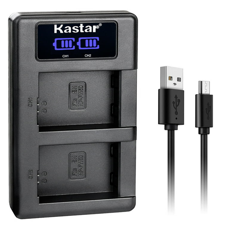 Kastar NP-FW50 LKD2 USB Battery Charger Compatible with Sony alpha α6000,  a6000, ILCE-6100, alpha α6100, a6100, ILCE-6300, alpha α6300, a6300,  ILCE-6400, alpha α6400, a6400 Camera 