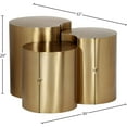 thumbnail image 3 of Meridian Furniture Dimple 3 Piece Gold Iron Metal End Table, 3 of 4