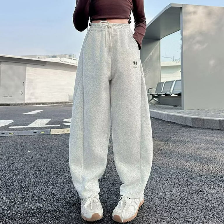 Kids Sweatpants Girls Oversized Straight Leg Sweatpants Light Gray Joggers  For Girls Baggy Sweatpants Cute Outfits For Girls 9-10 Years