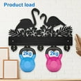thumbnail image 4 of Flamingo Flower Coat Rack Wall Mount Wood Key Holder for Wall 11.8×7.9inch Bird Tropical Leaves Decorative Wall Hooks 5 Alloy Hooks Hibiscus Flower Black Wall Hanger for Gifts Entryway Room, 4 of 9