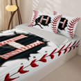 thumbnail image 3 of Homewish Letter H Baseball Player Print Zipper Full Size Comforter Sets with Fitted Sheet and 2 Pillowcases,Sports Monogram Zipper Bedding Set For Kids Boys And Girls,Reversible,4 Pieces, 3 of 7