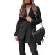 thumbnail image 3 of Conjunto de chaqueta + pantalón de temperamento a la moda de alta calidad para mujer de 2 piezas (bolsa no incluida), 3 of 4