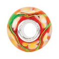 thumbnail image 2 of FB Jewels 925 Sterling Silver 14x10mm Red with Yellow Flower Glass Bead, 2 of 3