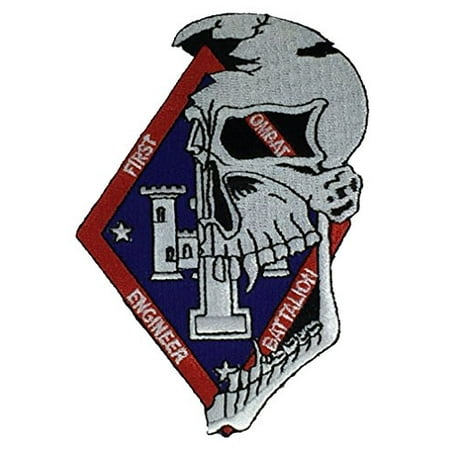 Marine Corps Combat Engineer - MARINE CORPS 1ST COMBAT ENGINEER BATTALION Patch - Vivid Colors - Veteran Owned Business.