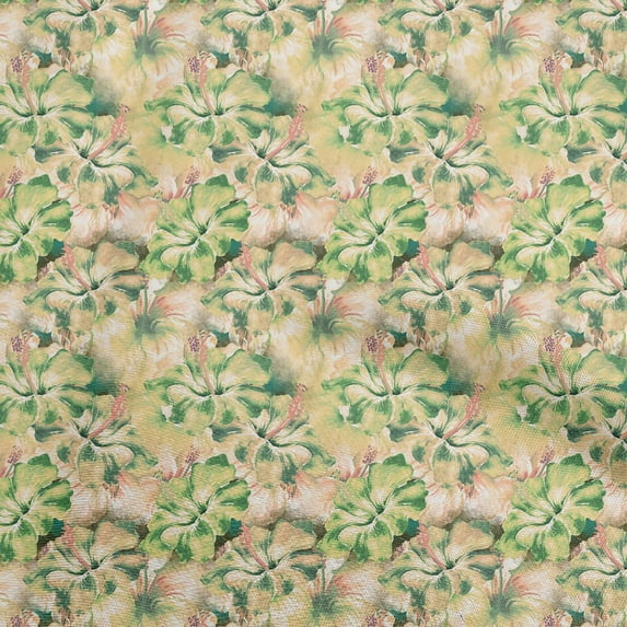 oneOone Cotton Poplin Green Fabric Floral Craft Projects Decor Fabric Printed By The Yard 56 Inch Wide-W8