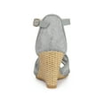 thumbnail image 2 of BLISSFUL STEP Women's Floral Mesh Lace Wedges Sandals, 2 of 6