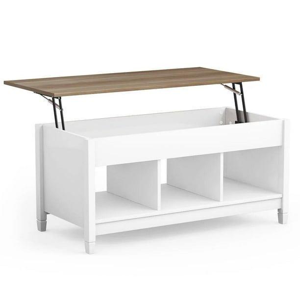 Mesa Baja Costway Mesa Centro Multifuncional Blanco 104,5 x 49 x 62,5 cm