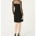 thumbnail image 2 of I.N.C Womens Illusion Sleeve Sheath Dress, Black, Petite, PXL, 2 of 2