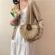 thumbnail image 2 of Bolso de paja semicircular hueco para mujer, estilo bohemio, con interior espacioso, moderno estilo boho, versátil para playa, festivales y salidas casuales., 2 of 5