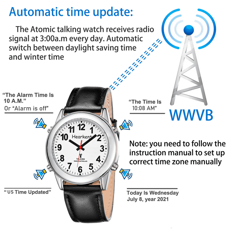 Hearkent Atomic Talking Watch for Elderly & Seniors, Loud Hearkent Atomic Talking Watch for Elderly & Seniors, Loud