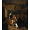 thumbnail image 2 of Ludolf de Jongh 20x23 Black Ornate Framed Double Matted Museum Art Print Titled: Hunters in an Inn (1650), 2 of 5