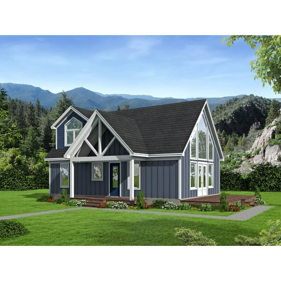 763-1408: Country A-frame 3 Bed, 2 Bath Luxury Home Plan, 1400 Sq Ft: Full Blueprints with License to Build by Home Plan Marketplace - Lesuto