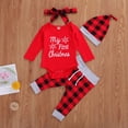 thumbnail image 2 of WSEVYPO Christmas 4Pcs Outfit Set Baby Girls Boys My First Christmas Rompers, 2 of 6