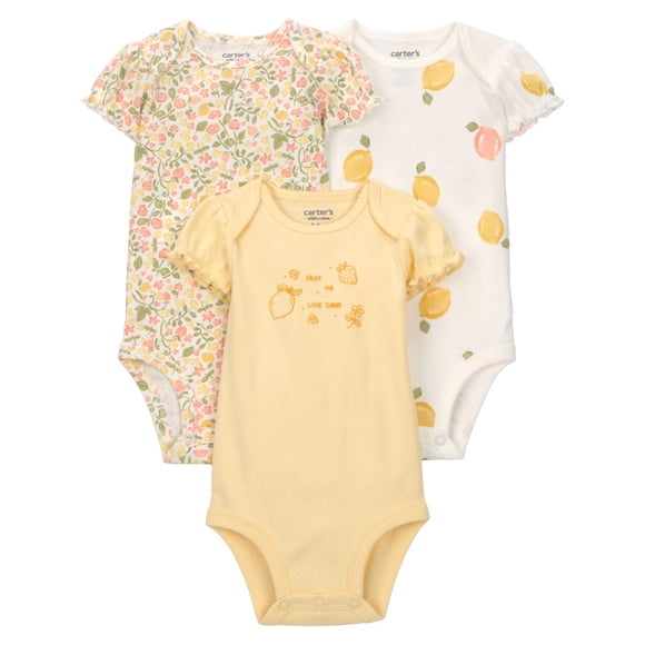 Pack de 3 bodies Child of Mine para Bebé Niña 3 piezas con Estampado de Limones Amarillo Talla 24 Meses