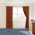thumbnail image 2 of Mainstays Kids Orange Solid Ribbed Corduroy Blackout Rod Pocket with Back Tabs Single Curtain Panel, Set of 1, 38" W x 84" L, 2 of 8