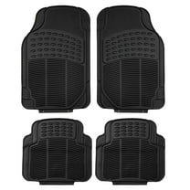 FH Group 4pcs Floor Mats Set For Auto, Car, SUV, Van, Interior Floor Mats Liner with Air Freshener - Black Full Set