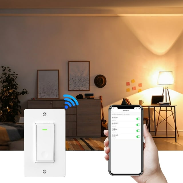 NARABB Smart Switch-H,Smart Wi-Fi Switch-H,2,4 GHz,-Pole,Commande Vocale et Horaire