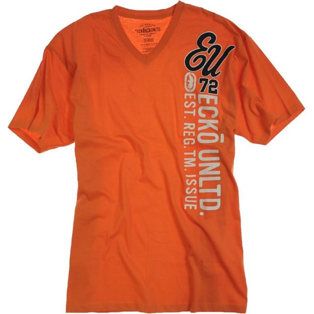 Ecko Unltd. Camiseta gráfica Draft Vert T con cuello en V para hombre, naranja, grande