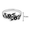 thumbnail image 2 of Blooming Wild Floral Vine Sterling Silver Band .925 Ring-11, 2 of 7