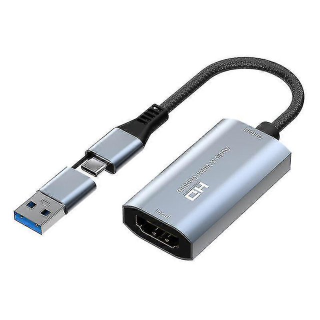 Z29b 2 In 1 Usb 2.0 / Type-c To Hd Video Capture Adapter To Fe Converter For Conference Recording