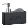 thumbnail image 1 of Dispensador de jabón de cocina con soporte para esponja, juego de dispensador de líquido para lavavajillas para fregadero de cocina (negro, blanco, mármol blanco, amarillo arena), 1 of 5