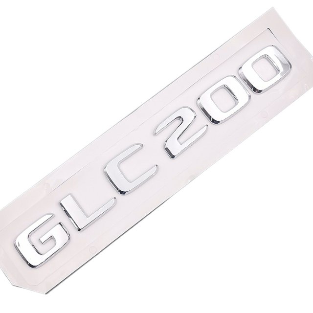 ZWEIP Car Rear Tail Emblem Number Letters Car Sticker For Mercedes Benz GLC200 GLC 200 Chrome Silver/ Matte Black