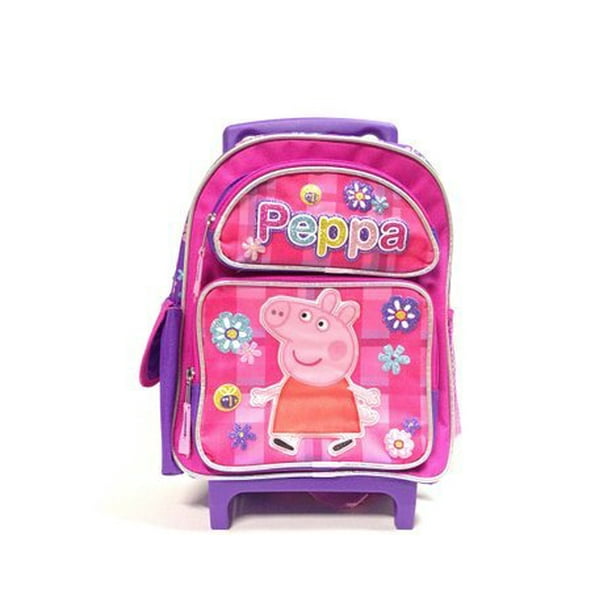 Nouveau Peppa Pig Allover Flower Small Todder Rolling Backpack-2304