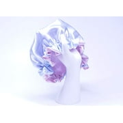 NEWBORN Pink/Lt Blue Reversible Satin Hair Bonnet By RJstyles.co For Baby girls 0-9 months of age