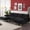 Black, variant on 110" U-Shaped Sectional Sofa, 4-Seat Chenille Couch with Double Wide Chaise, Oversized Lounge Sofa for Living Room, Blue-Green