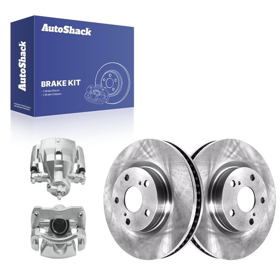AutoShack Front Vented Brake Rotors   Calipers 4-PC Brake Kit Replacement for 2007-2017 Toyota Camry 2008-2018 Toyota Avalon 2007-2012 Lexus ES350 2016-2018 Lexus ES350 11.65" (296 mm)