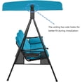thumbnail image 3 of Swing Canopy Replacement Waterproof UV Resistant Polyester Cover, Outdoor Swing Sun Shade Awning for 2-3 Seater, Patio Backyard Garden Porch Furniture Protector (Blue), 3 of 6