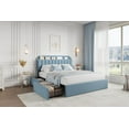 thumbnail image 7 of Rugerasy FULL Size Bed Frame with Storage Headboard and 2 Drawers,Girls Bed Frame with Boucle UpholsteRed Platform,Built-in Bookcase,No Box Spring Needed,Easy Assembly,Durable and Stylish,Blue, 7 of 7