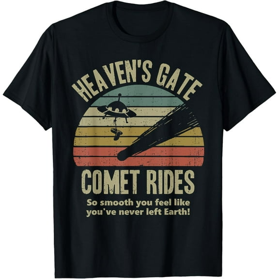 Heaven's Gate Comet Rides Retro Man 90s Space Lover Gift Tee T-Shirt men and women can wear, black, white, gifts