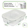 thumbnail image 2 of DAS TRUST 5 Pack 36oz Bento Box Glass Meal Prep Containers 3 Compartments Clear Glass Food Storage Containers with Lids Meal Prep Bowls Lunch Box, 2 of 6