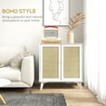 thumbnail image 4 of HOMCOM Armoire de Rangement Boho, Armoire de Cuisine avec 2 Portes en Rotin, 4 of 10