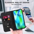 thumbnail image 5 of Dteck Strong Magnetic Case for iPhone 16 Pro, Compatible with MagSafe, iPhone 16 Pro Wallet Case with RFID Blocking Holder Slots, PU Leather Flip Folio Cover Kickstand Shockproof,Black, 5 of 9