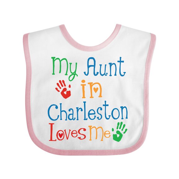 Inktastic My Aunt in Charleston Loves Me Boys or Girls Baby Bib
