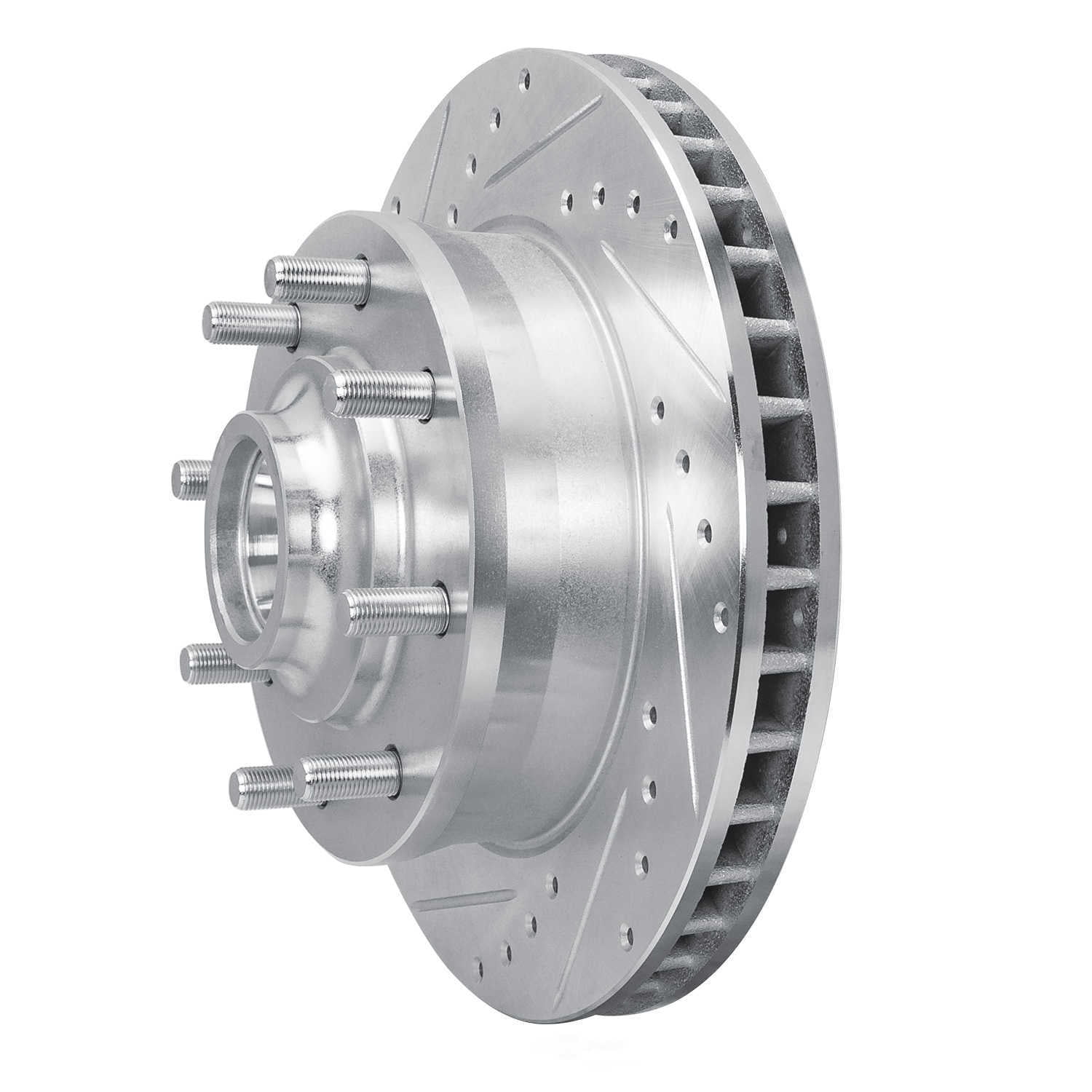 Dynamic Friction Company 631-48021L DFC Brake Rotor - Drilled And Slotted - Silver